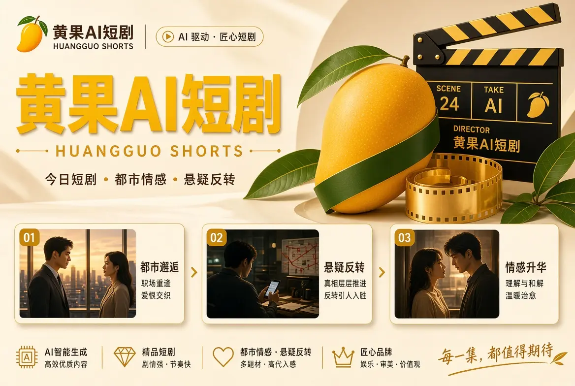 黄果AI短剧 · 短篇故事阅读横幅